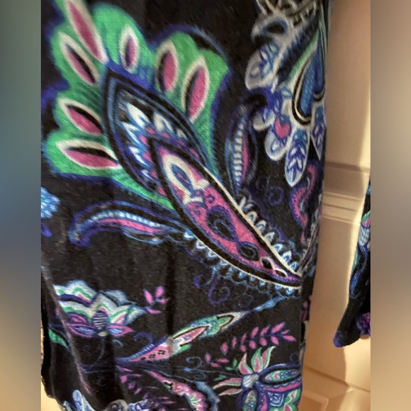 Isaac Mizrahi Live Long Floral Button Up Cardigan Sweater Cotton Blend Size XXS - Picture 6 of 11